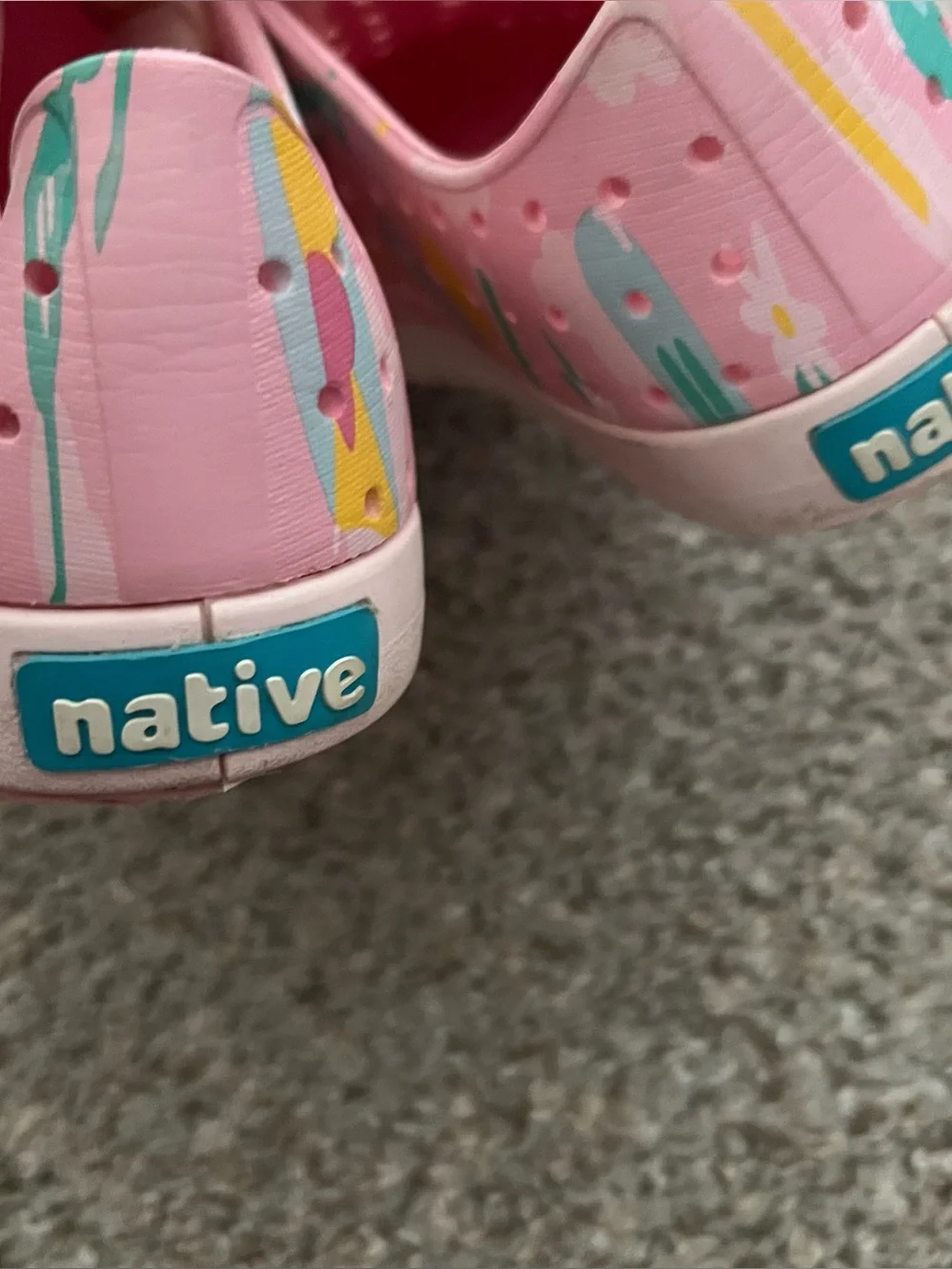 Native Kids Pink Beach-Print Slip-On Water Shoes Size 2